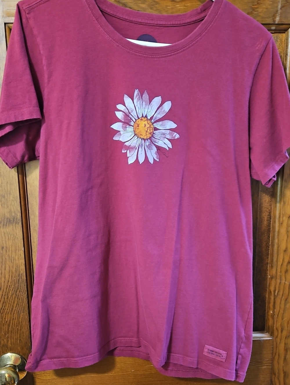 Life Is Good Maroon Logo Crewneck Tee